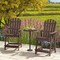 Costway 1/2/4 PCS Tall Bar Stool HDPE Patio Chair with Armrest Footrest Home Indoor Outdoor Brown